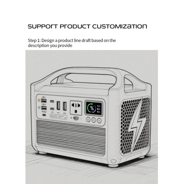 220V 50Hz Portable Battery solar energy generator  Wireless Charging AC Output And USB Ports