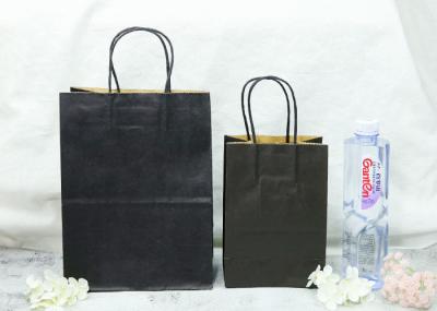 Sacos de papel de papel de Eco do punho, sacos de papel pretos de Kraft sem imprimir