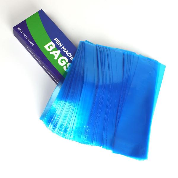 Blue Tattoo Machine Cover Bags 100pcs Tattoo Pen Disposable Protective Bag