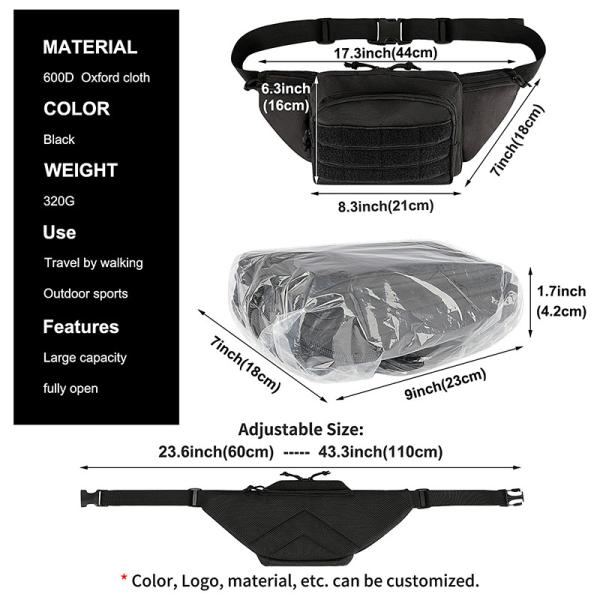 Bolso de cintura pequeño de cuerpo cruzado Fanny Mens 8.3x7x17.3