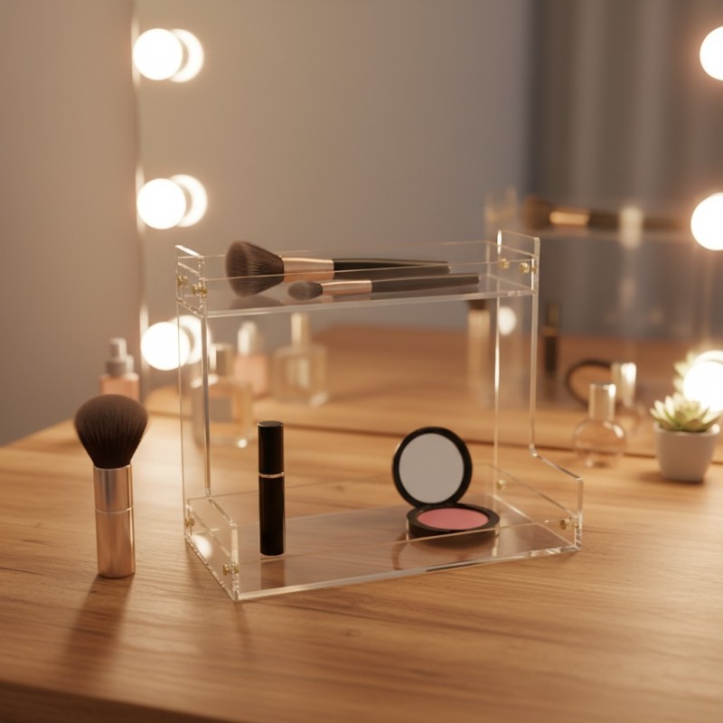 Hot Selling Premium Double-Layer Acrylic Organizer Transparent Creative Rack for Desktop Skincare Bathroom