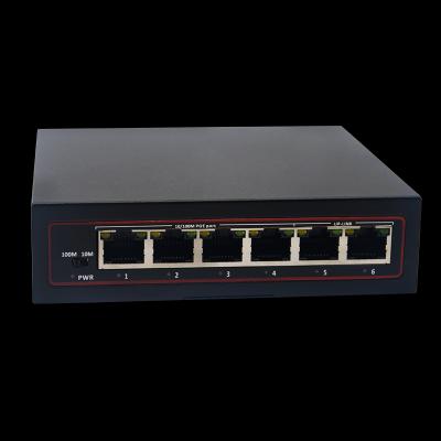 4 PoE Ports 2 Uplink 100 Mbps PoE Switch 4KV Surge Protection For CCTV Security System