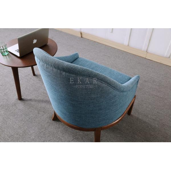 Fabric Leisure Wood Armchair Living Room Chair