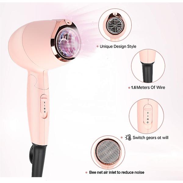 50/60Hz Hair Blow Dryer , Portable 1200W Negative Ion Hair Dryer
