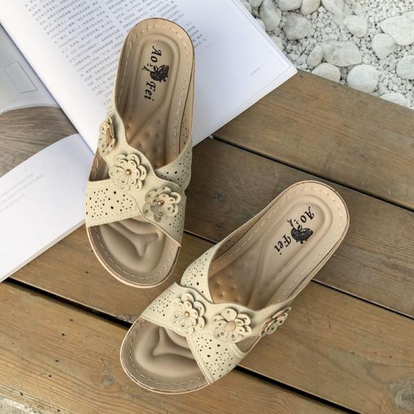 BS069 Amazon 2021 New Cross-Border Ladies Slippers Summer Flowers Vacation Leisure Beach Sandals