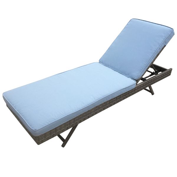 Factory Direct Delivery Rattan Patio Sets with Cushion Waterproof Fabric Outdoor Furniture Poolside Sun Lounger
