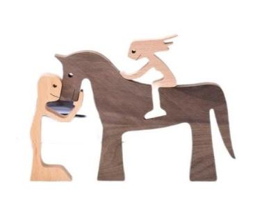 Home Office Wooden Craft Decor Statue Cute Handmade Wooden Figurines Carving Animal Wooden Decoration Orname