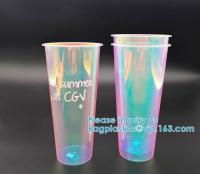 Glitter Water Cup Creative Straw Cup Gift Home Office Double Layer Heat Cold Insulation Eco-Friendly Milk Shake Smoothie