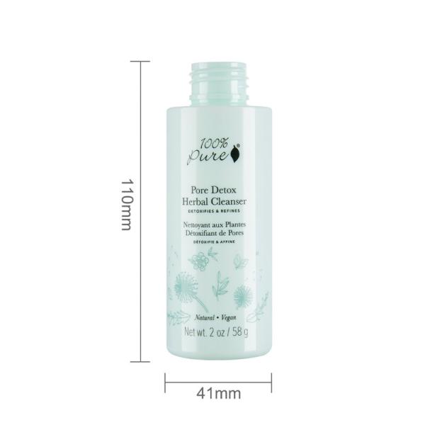 100 ml de garrafa cosmética para animais de estimação em plástico verde com tampa de parafuso branco