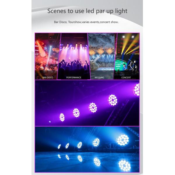 ‌IP65 Waterproof LED Par Up Light | 180W RGBWA+UV 6-in-1, DMX-512/RDM, 16bit PWM 1000Hz