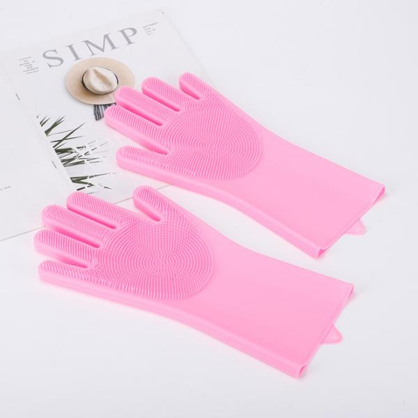 Silicone Reusable Rubber Dishwashing Mitten For Household Bathroom Pet Bathing Cars Fruit