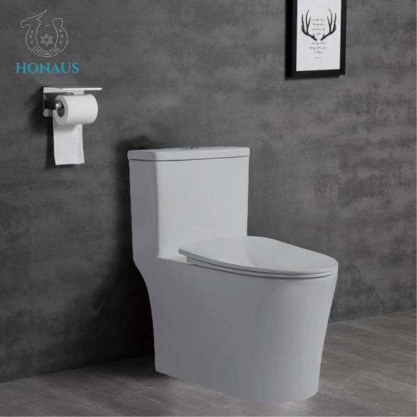 Modern Siphonic Close Coupled Bathroom Toilet Bowl Inodorous Single Piece Commode