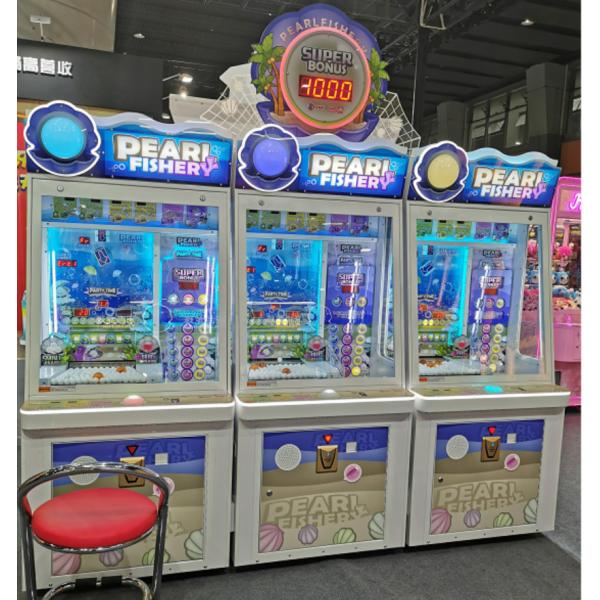 Redemption Pearl Fisher Happy Ball Pusher Lottery Ticket Game Machine For Amusement Room