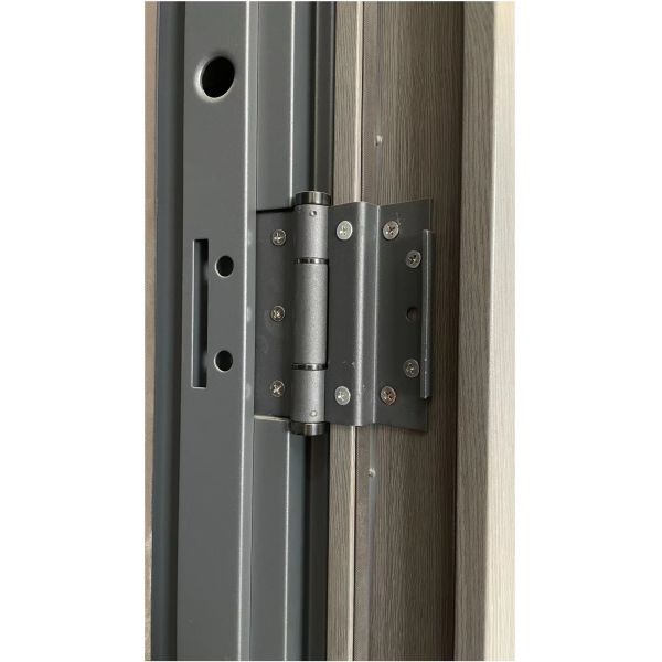 Flat Frame Entrance Door Unfinished Modern Black Steel Entry Door Side Panels