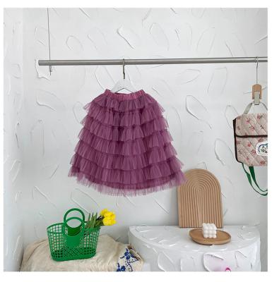 Middle Long Princess Purple Cake Short Skirt For 1 To 7 Year Old Children'S