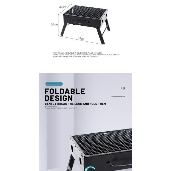 60x22.5x33cm холоднопрокатный гриль барбекю Cookware угля утюга портативный располагаясь лагерем