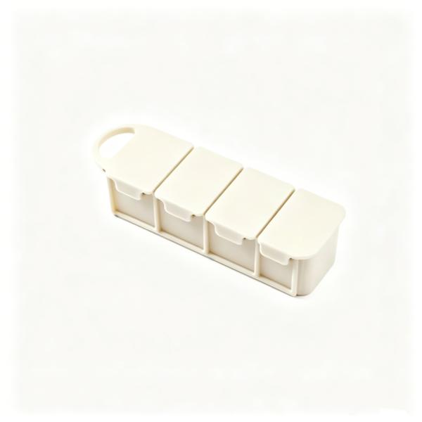 BPA-Free 4-Slot Pill Box with Loop Portable Travel Case