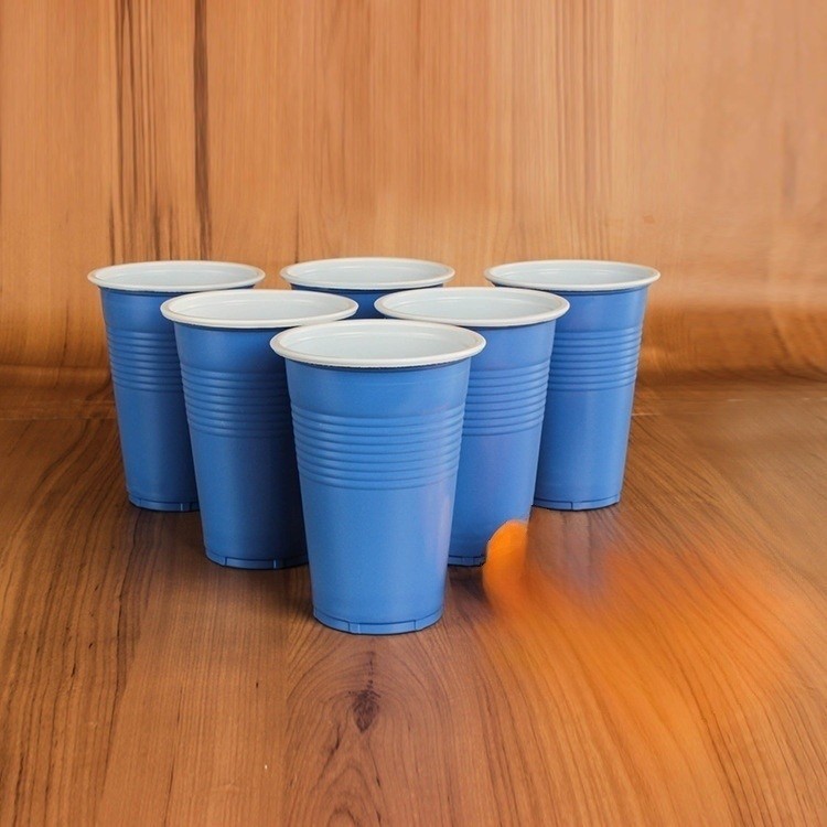 16oz Red Blue Varous Color PP Disposable Plastic Cup for OEM and Flexographic Printing
