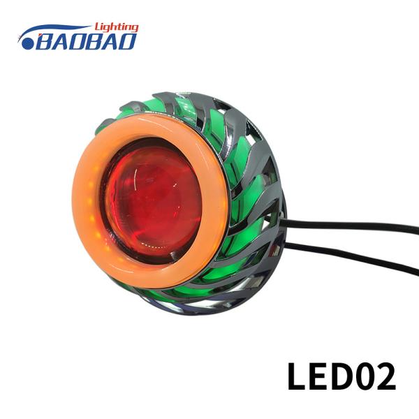 LED02 Double angel eye without fan motorcycle led headlight projector lens