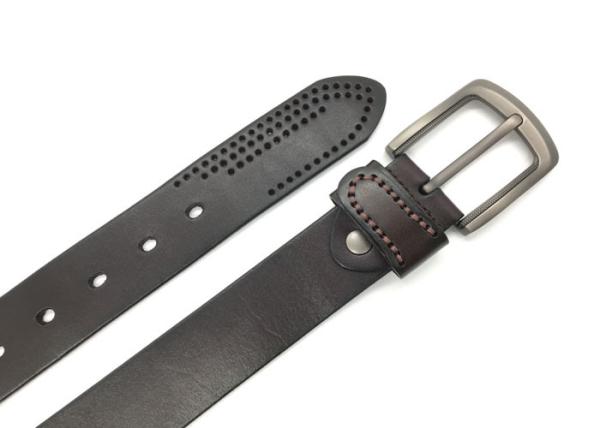 Heavy Duty Italian Leather Causal Dress Belt For Men With Single Prong Buckle