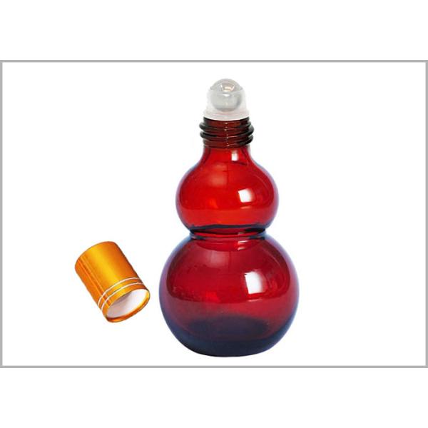 Calabash Amber Glass Odm Roll On Essential Oil Bottles With Stainless Steel Massage Ball