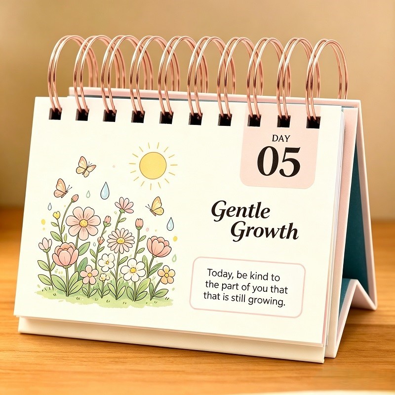 Mindfulness And Gratitude Daily Desk Calendar With Stand And Gift Box