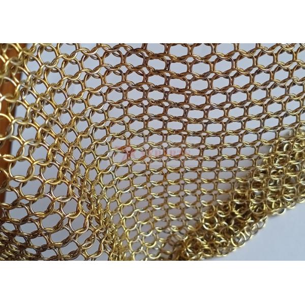 Electroplating 0.8mm X 7mm Metal Ring Mesh For Space Divider Curtain