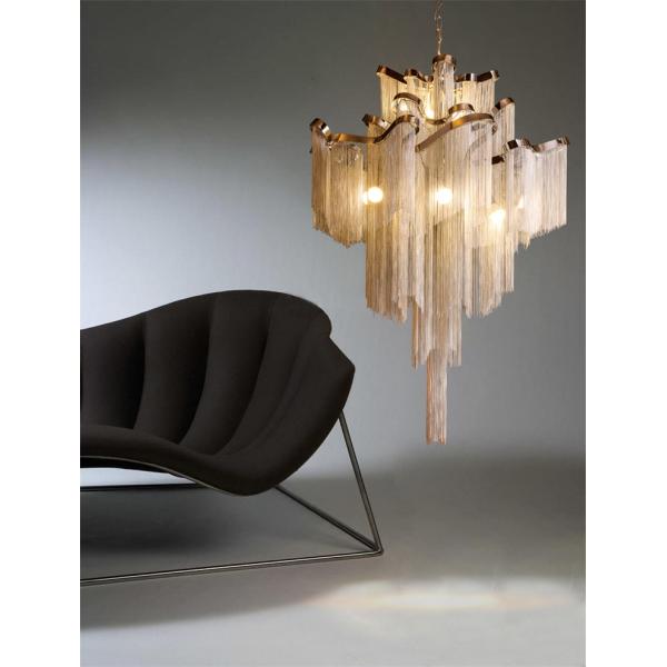 Creative Luxury Aluminum Chain led Ceiling Pendant Lights Modern Chandeliers