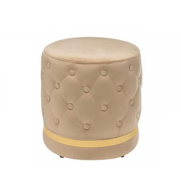 Plastic Wooden Round Ottoman Stool Seat Chair Pouf