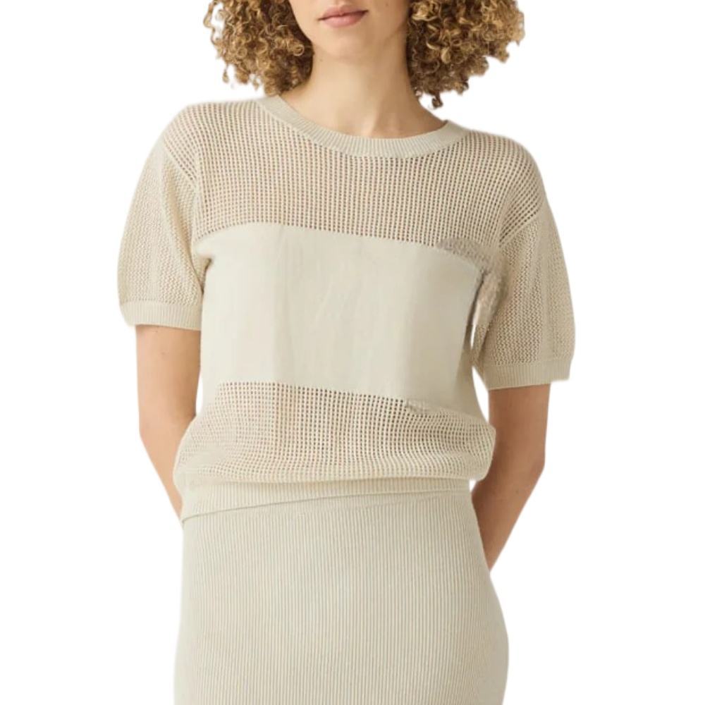 Breathable 100% Cotton Computer Knitted Women's Sweater Knit Top for Casual Summer Wear