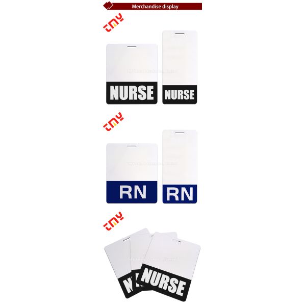 Double Sided Identification Horizontal Heavy Duty Custom Black Screen Printing Badge Holder Bag for Resident Nurses