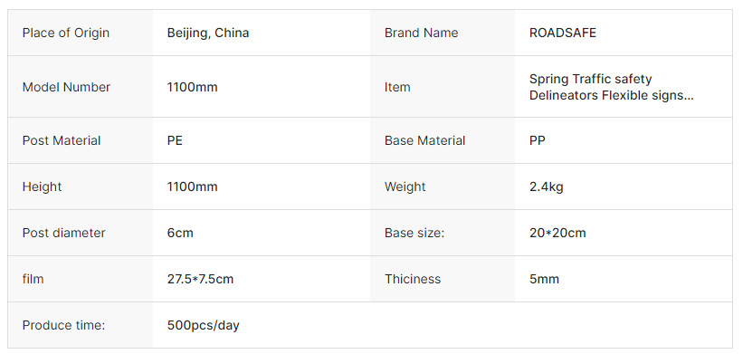 PVC Flexible Reflective Spring Post Traffic Bollard for Highway Safety Delineation
