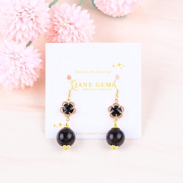 Ручные кристаллические серьги серебряный блеск обсидиан драгоценный камень бусы подвески серьги лечебные кристаллические серьги