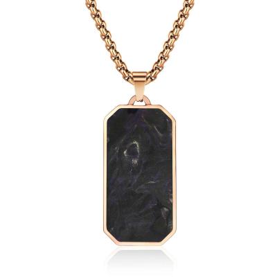 Anniversary Men Forged Carbon Fiber Pendant Gold and Green Prayer Choker
