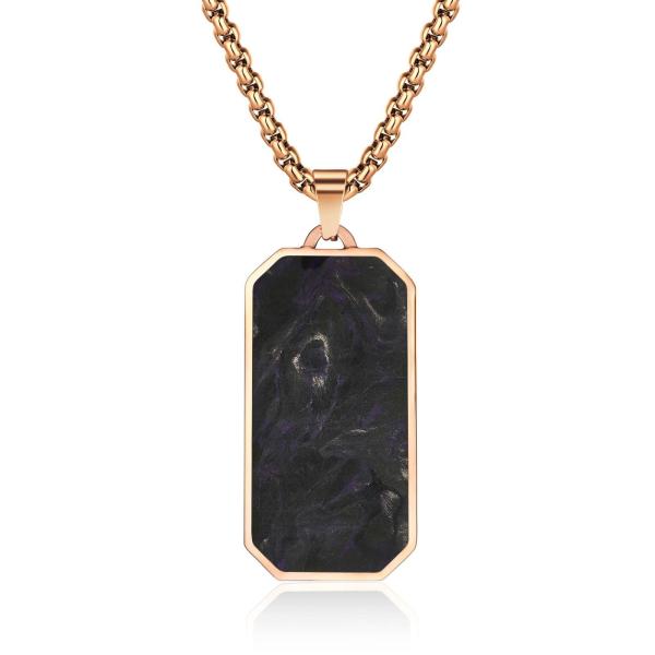 Anniversary Men Forged Carbon Fiber Pendant Gold and Green Prayer Choker