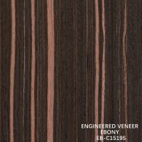 Artificial Ebony Wood Veneer Vertical Grain Red Color 2200-3100mm Length For Hotel Decoration EB-C1519S / 3036S / 3050S
