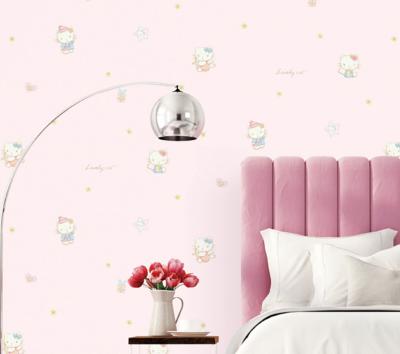 CE certificate Economical Hello Kitty Cartoon Wallpaper Kids Bedroom Decoration Wallcovering