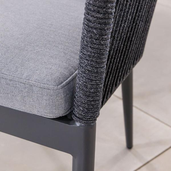 Rope Weave AJUNION 3 Piece Aluminum Bistro Set for Balcony Cottage and Beach Seating