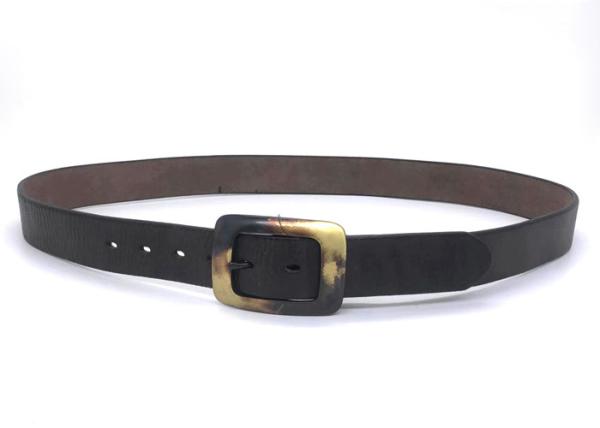 1-1/2 Men's 100% Italian Cow Leather Belt With Antique Patina Pin Buckle