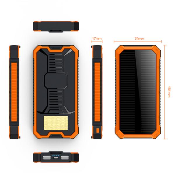 Plastic FCC 5V2.1A 20000mAh Camping Solar Power Bank