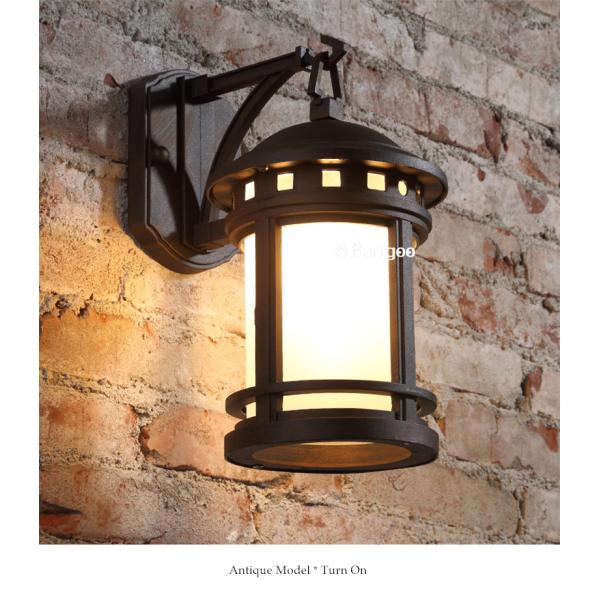 American Country Vintage Aluminum Garden Wall Light Sconce With E27 Bulb Socket