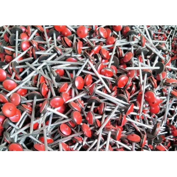 Twisted Shank Home Appliances Parts Umbrella Roofing Nails With Red Head And Plastic Washer