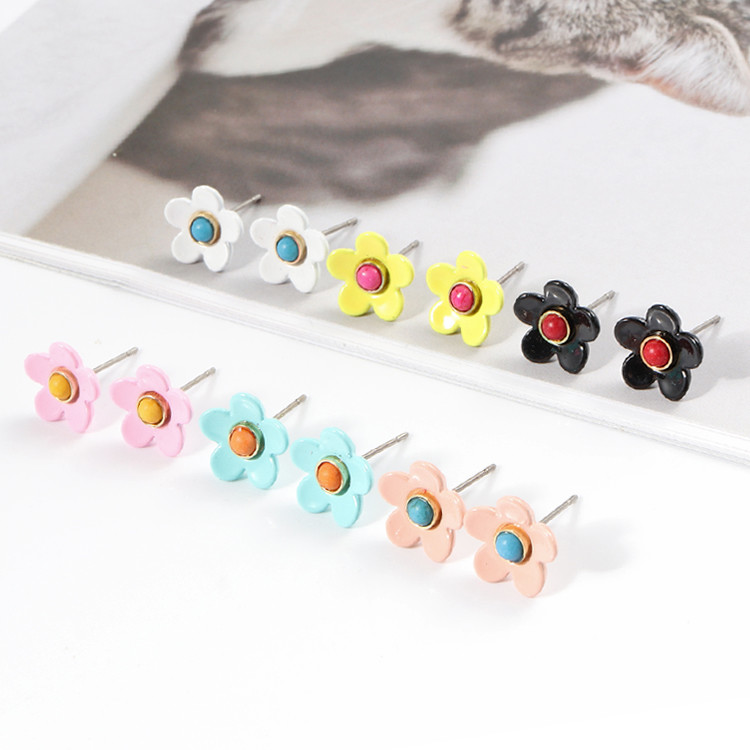 Серьги 5g/Pair эмали цветка ODM OEM красочные для женщин