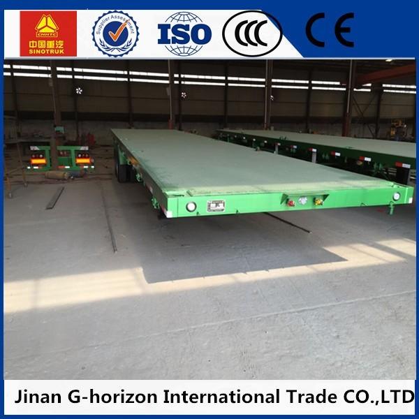 Tri Axle Flatbed 40 FT Container Long Flatbed Trailer Green Red Yellow White Blue Color