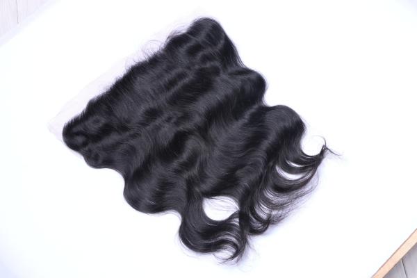 Wholesale 100% Remy Human Hairpiece Body Wave Jet Black Color 13x4 Lace Frontal