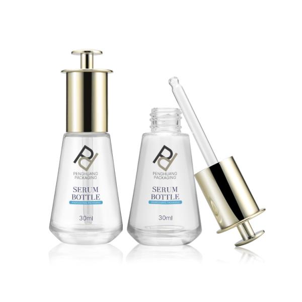 o conta-gotas de vidro da imprensa do soro 30ml engarrafa o carimbo quente da garrafa cônica