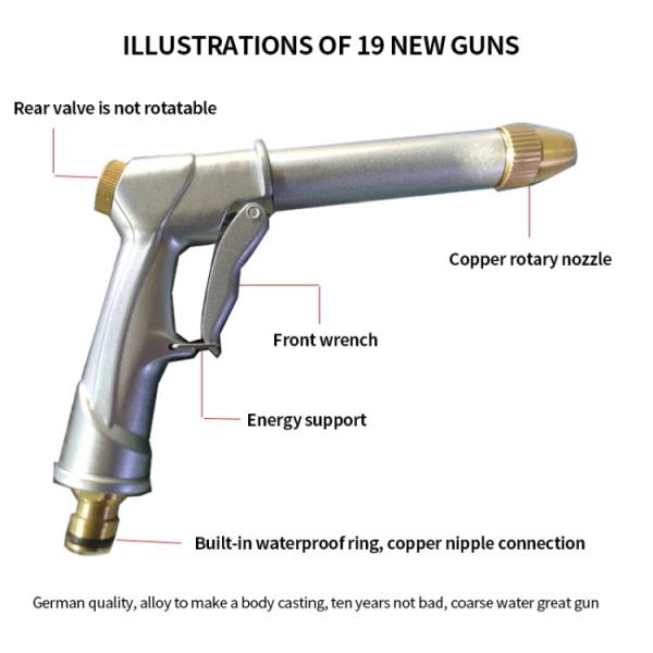 High Pressure Car Wash Water Gun Portable Water Pump 16 Mm Quick Connector