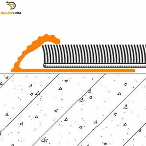 High Glossy Silver Carpet Transition Strip Aluminum Material Single Side With Nails