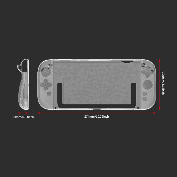 Luxury Diamond Pattern Design Split TPU Joy-Con Transparent PC Middle Frame Protective Case Kit for Nintendo Switch 2