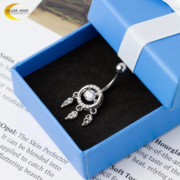 Joyería para piercing corporal de acero quirúrgico de 14G y 10 mm, joyería para el ombligo